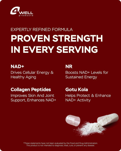 NAD plus Supplement 1400Mg NMNH Supplement Alternative Supports Healthy Aging Complex with Nicotinamide Riboside & Gotu Kola Collagen Formula for Energy Skin & Cognitive 60 Caps