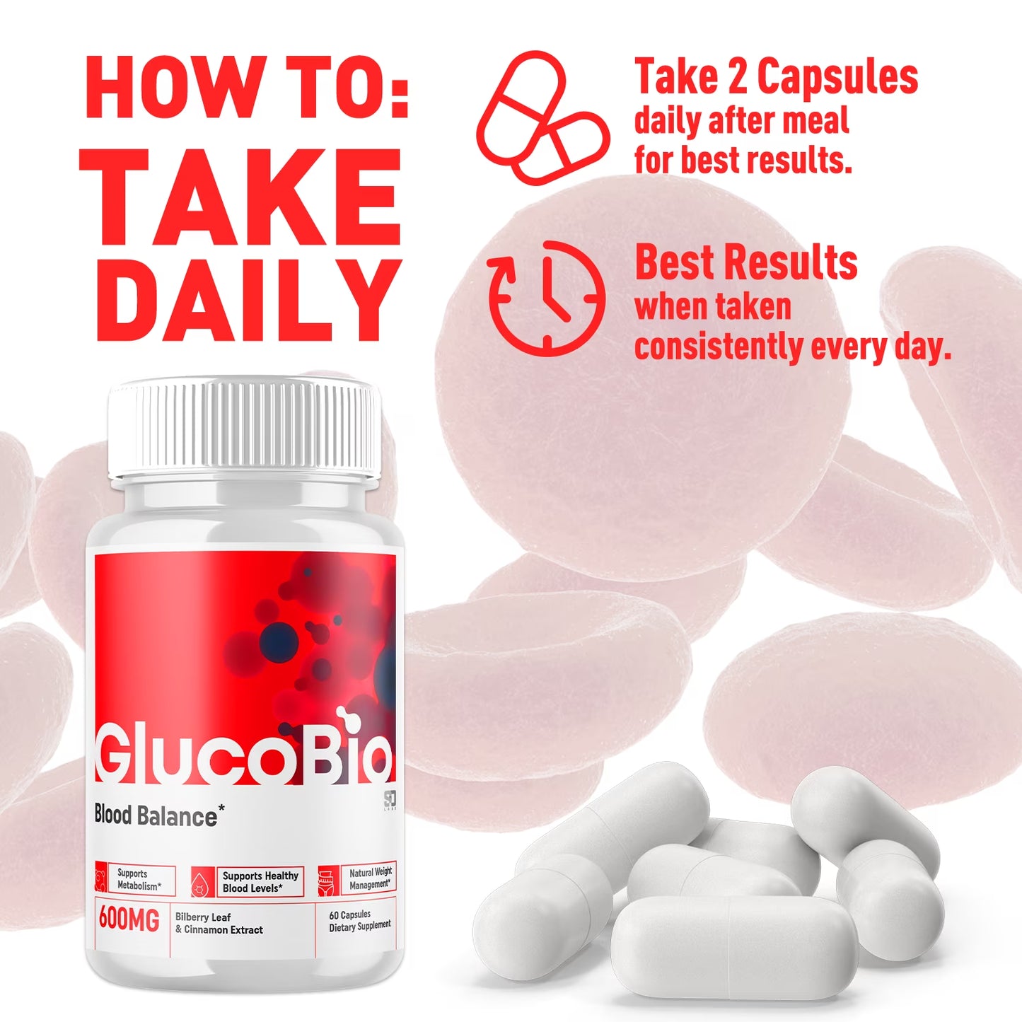 Glucobio Advanced Blood Support Supplement 5 Pack