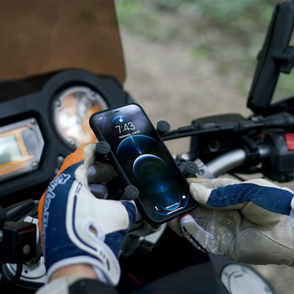 X-Grip Phone Mount with Handlebar U-Bolt Base RAM-B-149Z-UN7U , Medium Arm for Motorcycle, ATV/UTV, Bike