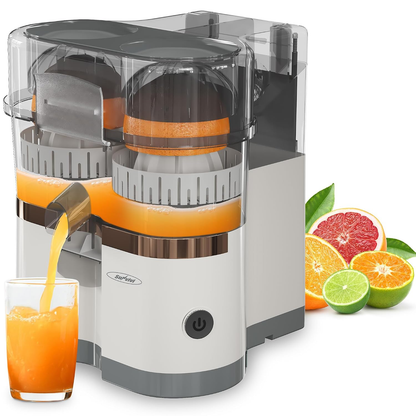 Dual-Head Electric Citrus Juicer — Plug-In with Cleaning Brush