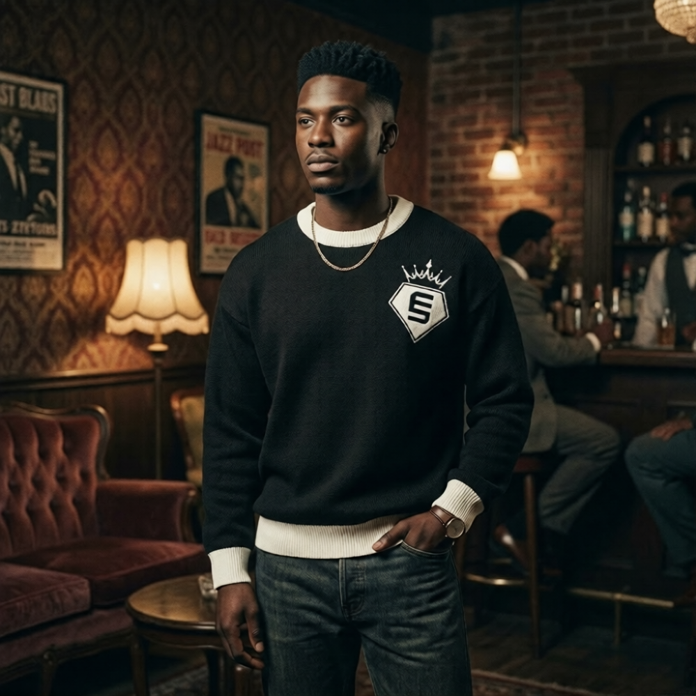 The Sovereign Knit, Relaxed Crew Neck Sweater.