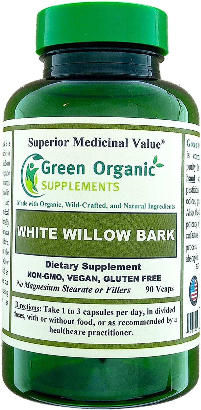 White Willow Bark Capsules 90 Veg Caps, 710Mg Willow Bark Extract, Non GMO