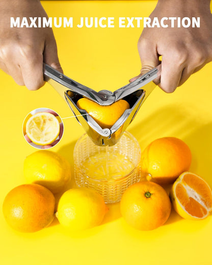 Lemon Squeezer, Stainless Steel Lemon Juicer, Manual Juicer for Lemon Citrus Lime Orange, Handheld Citrus Squeezer