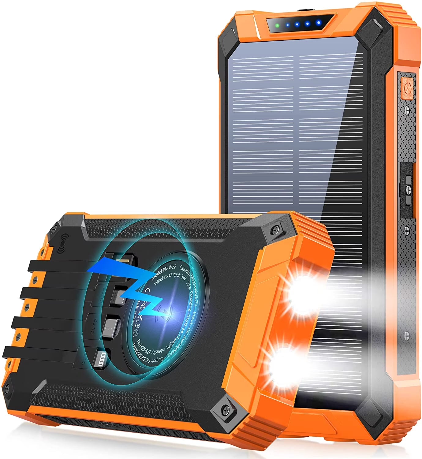 Wireless Power Bank 20000Mah with LED Flashlight Portable Phone Charger