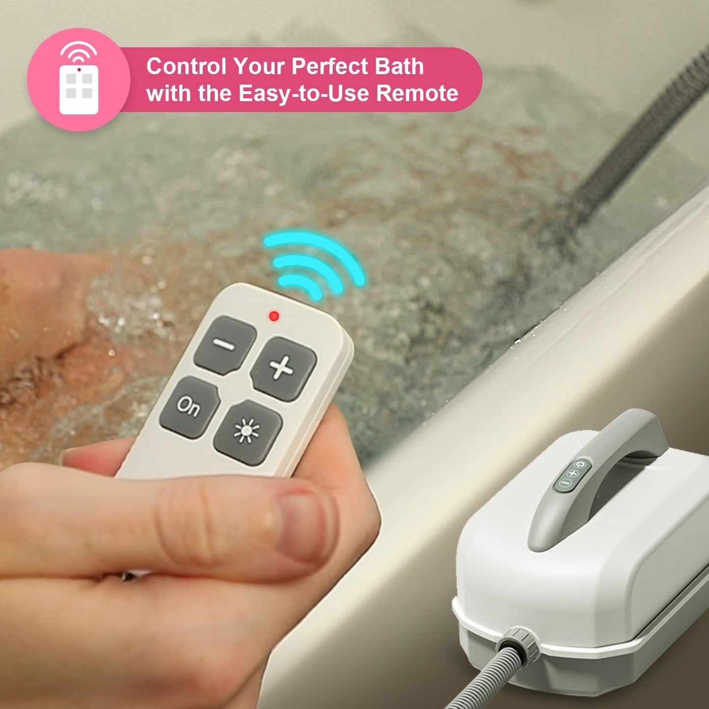 Bubble Bath Mat,Full Body Waterproof Spa Mat for Bathtub, 6-Speed Bubbles, Remote Control & Non-Slip Suction Cups for Home Relaxation