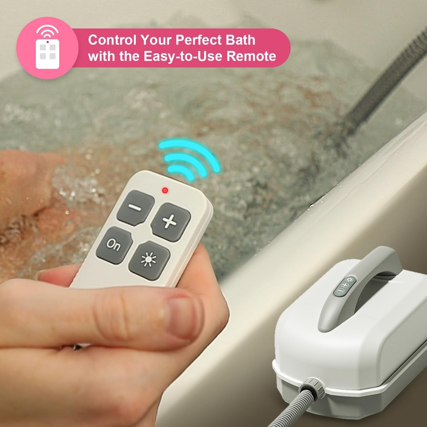 Bubble Bath Mat,Full Body Waterproof Spa Mat for Bathtub, 6-Speed Bubbles, Remote Control & Non-Slip Suction Cups for Home Relaxation