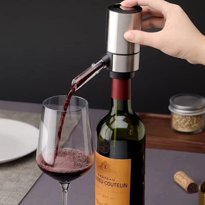 Automatic Wine Decanter Dispenser with Base Quick Sobering Electric Wine Decanter Aerator Pourer for Bar Party Kitchen Bar Tools