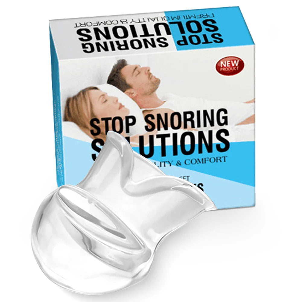 Anti Snore Tongue Soft Transparent Medical Silicone Sleep Apnea Night Guard anti Snore Device Stop Snore Tongue Retainer