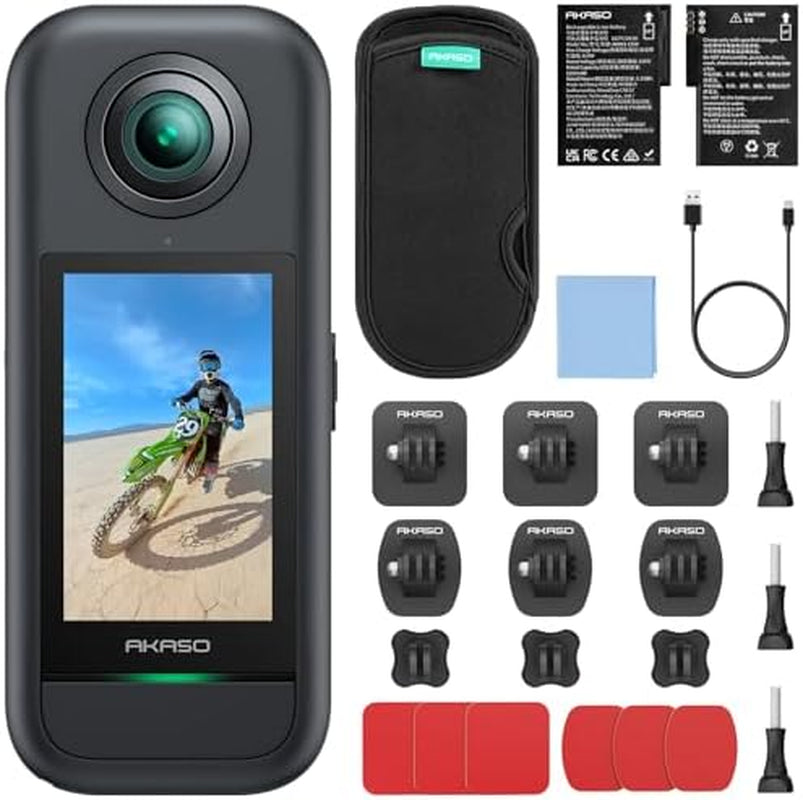 360 Weatherproof 360° Action Camera and Adhesive Mount Kit Bundle