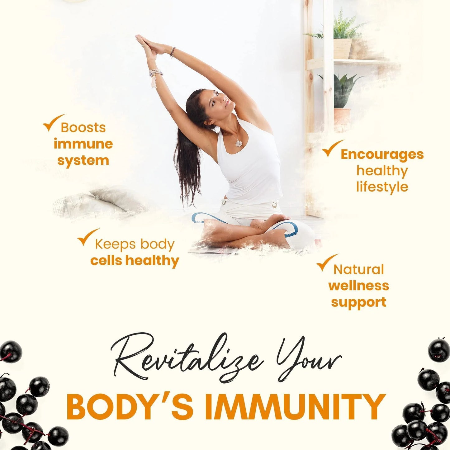 Immune Support Supplement Elderberry Capsules with Vitamin D3 Vitamin C and Zinc for Immune Support Immune Boosters for Adults