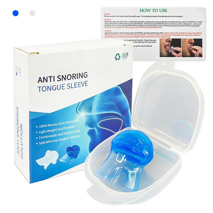 Anti Snore Tongue Soft Transparent Medical Silicone Sleep Apnea Night Guard anti Snore Device Stop Snore Tongue Retainer