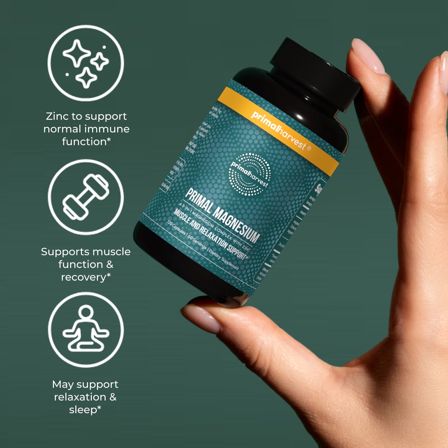 Magnesium Complex, 120 Capsules: 310Mg 3 Types of Magnesium, Zinc