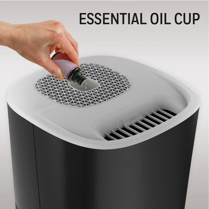 1.5 Gal. 500 Sq Ft Filter Free Warm Mist Humidifier with Essential Oil Cup, Black, HWM440