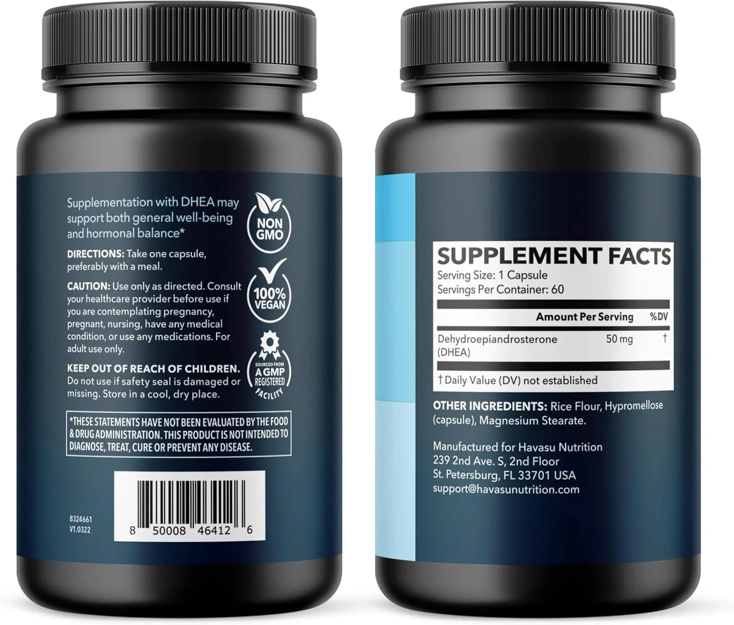 DHEA Supplement Capsules, 50Mg, Hormone Balance & Energy Support, 60 Count