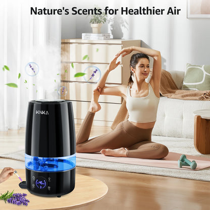 4.5L Humidifier for Room - Quiet, Auto Humidity Control, Essential Oil Diffuser, 40H Runtime, Top Fill, Easy Clean, Anti-Leak