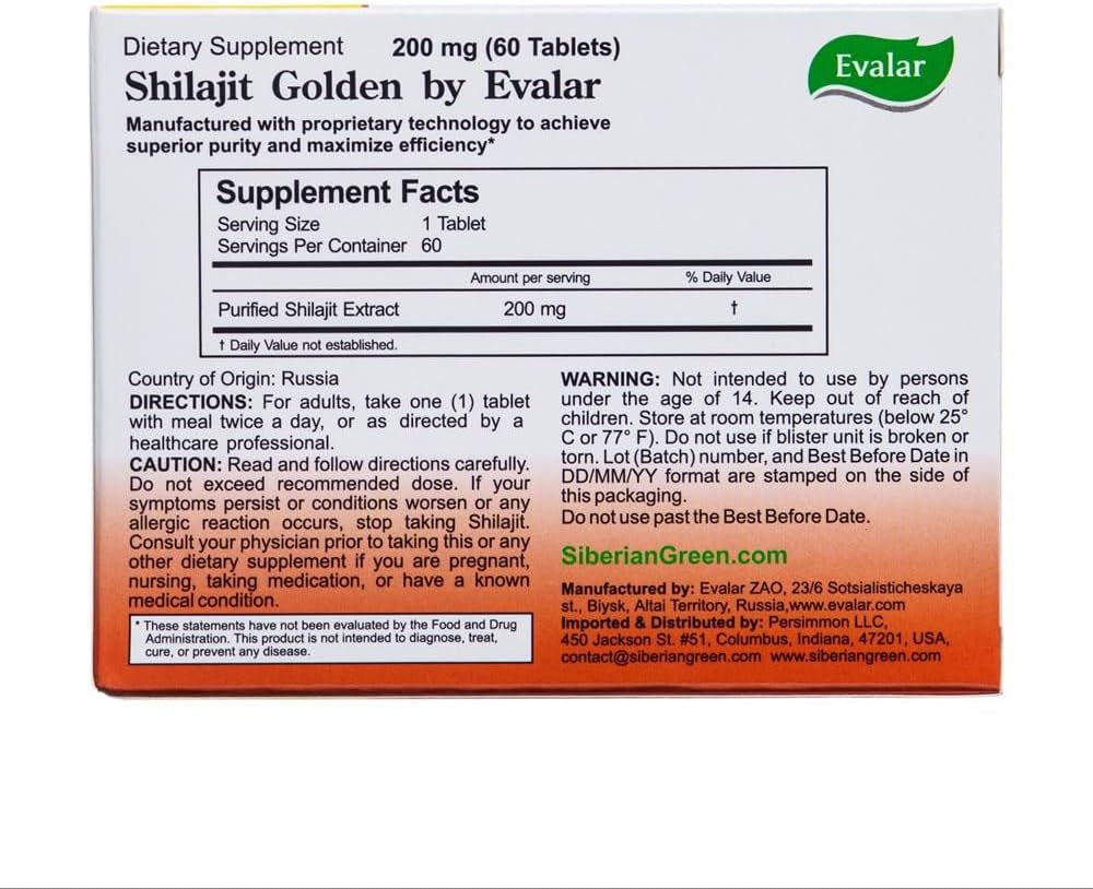 Shilajit Golden Siberian Altai 60 Tabs