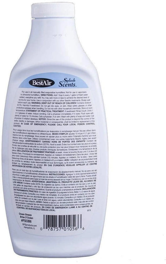 FSOB6, Ocean Breeze Splash Scents and Water Treatment, 16 Oz