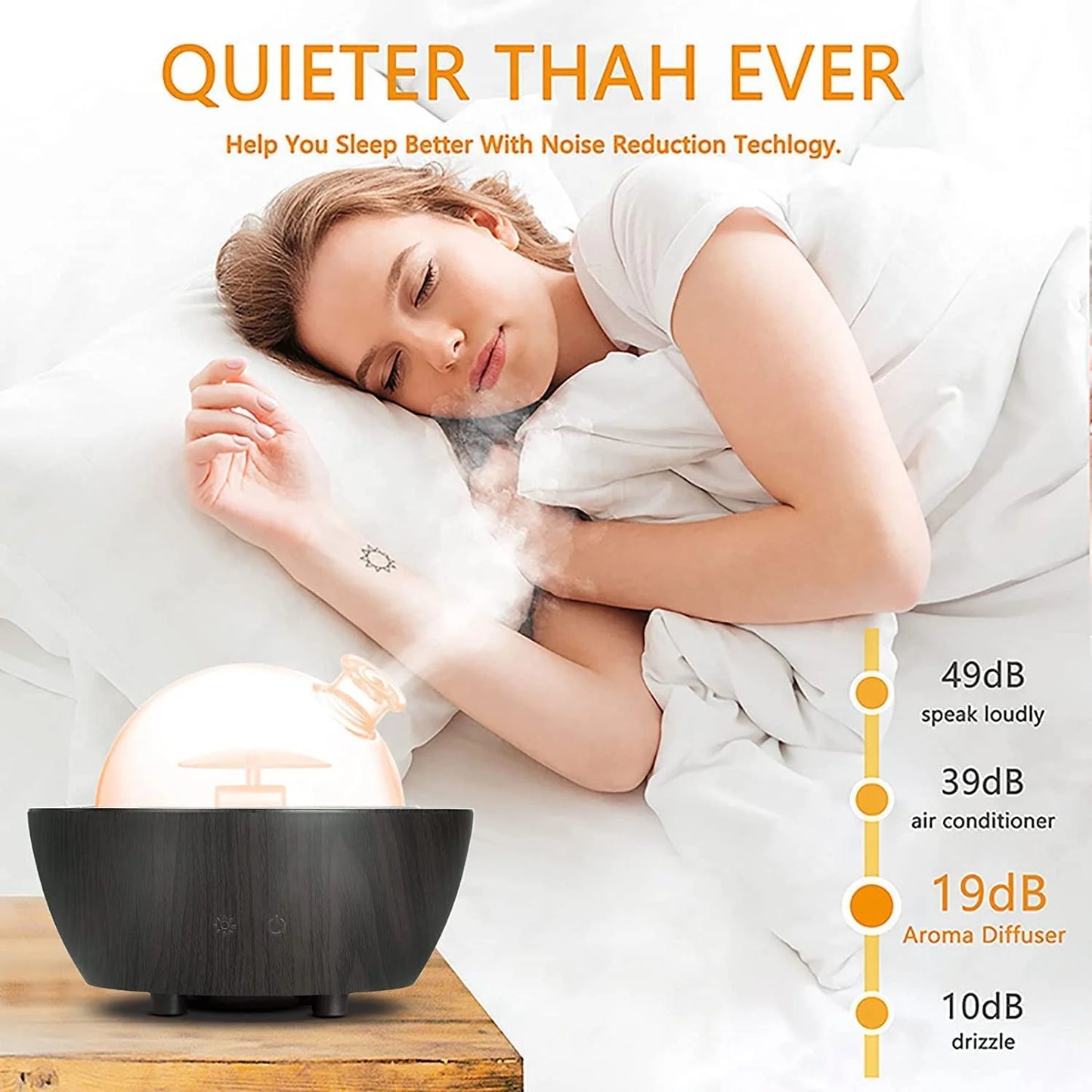 280Ml Glass Essential Oil Diffuser Aromatherapy Diffusers Ultrasonic Cool Mist Humidifier with 2 Mist Modes & 7 Color LED Lights and Waterless Auto Shut-Off for Home Office Spa Bedroom,Dark Wood Grain