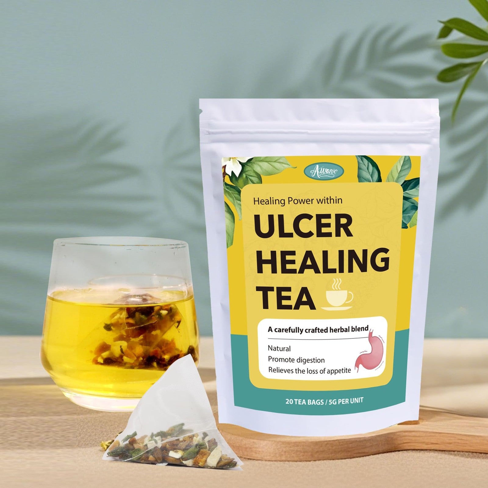 Natural Ulcer Healing Tea - 20 Pcs for Healthy Digestion & Stomach Relief