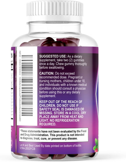 Menopause Probiotic Gummies for Women - Advanced Menopause Relief for Women with Black Cohosh - Complete Women'S Probiotics Gummy Supplements for Mild Hot Flashes & Night Sweats Support - 60 Gummies