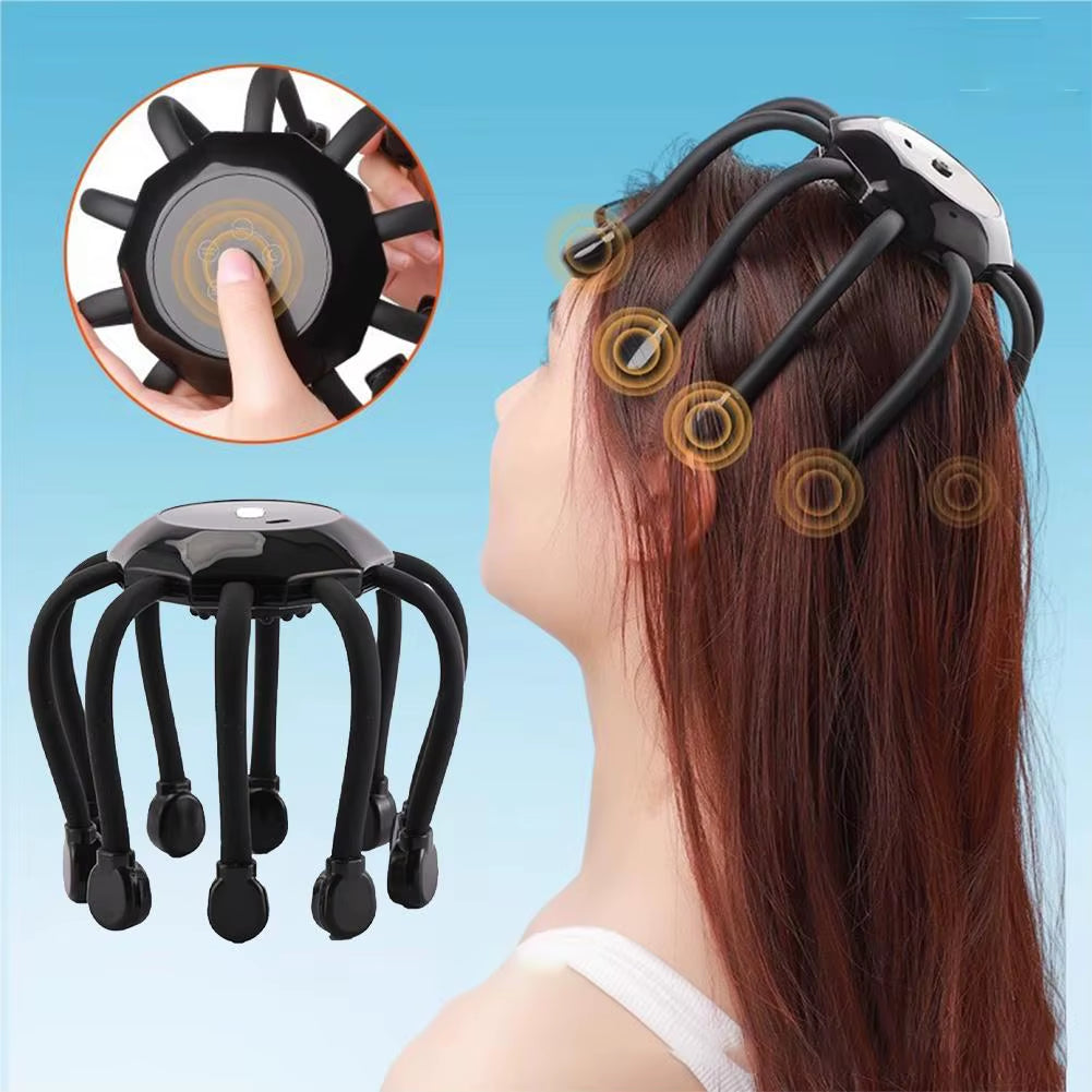 8-Claw Full Wrap Head Massage Machine 360 Degree Electric Point Massager Health Care Octopus Scalp Scratcher for Relaxation