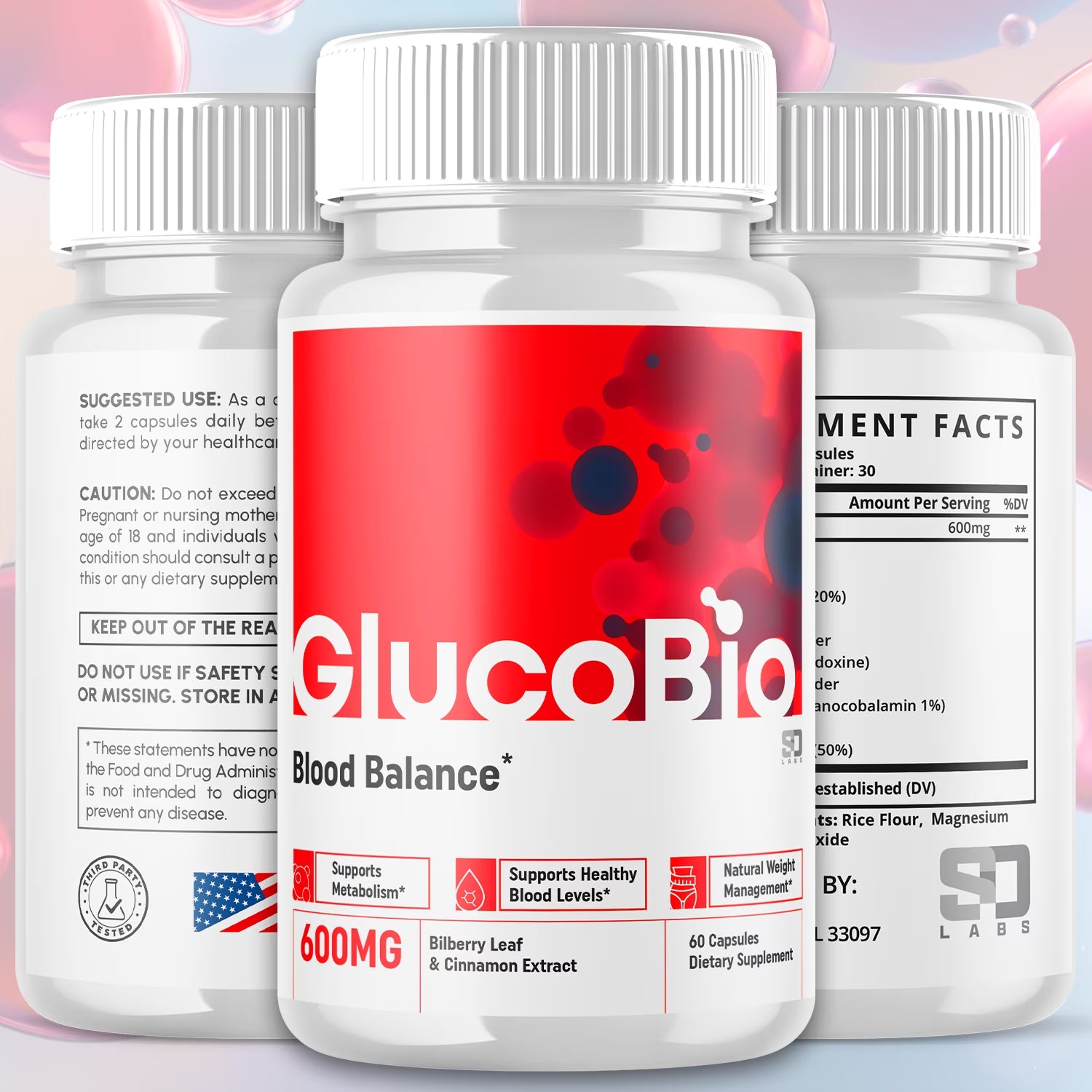 Glucobio Advanced Blood Support Supplement 5 Pack
