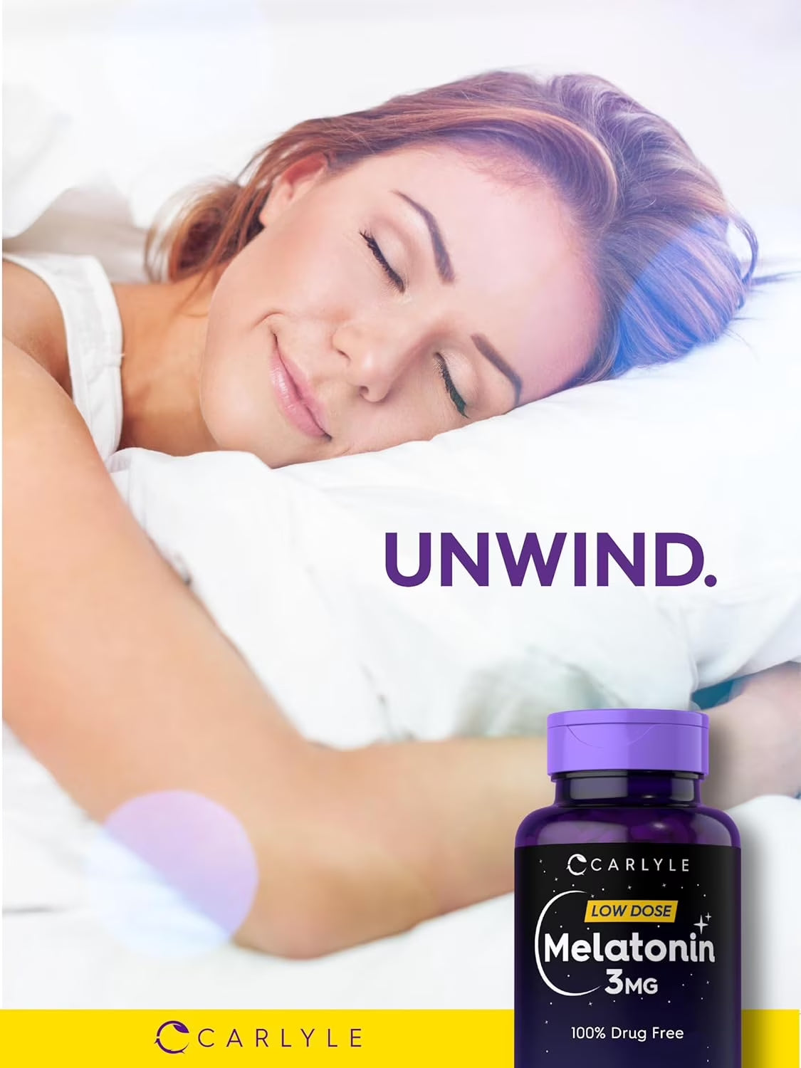Melatonin 3Mg | 300 Vegetarian Tablets for Men and Women | by Carlyle