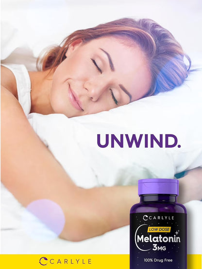 Melatonin 3Mg | 300 Vegetarian Tablets for Men and Women | by Carlyle