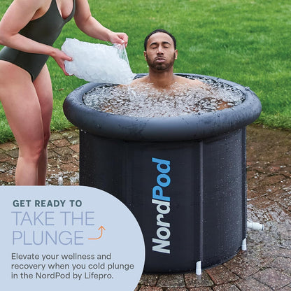 Nordpod Recovery Ice Tub – Portable Cold Plunge Tub for Ice Bath Recovery & Cold Water Therapy – Ice Bath Tub for Athletes – Indoor/Outdoor Cold Plunge Tub Outdoor with All-Weather Lid