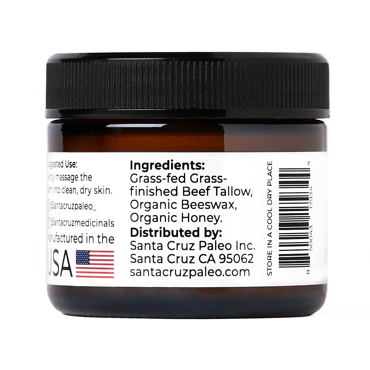 Santa Cruz Paleo Beef Tallow Beeswax and Honey Moisturizer