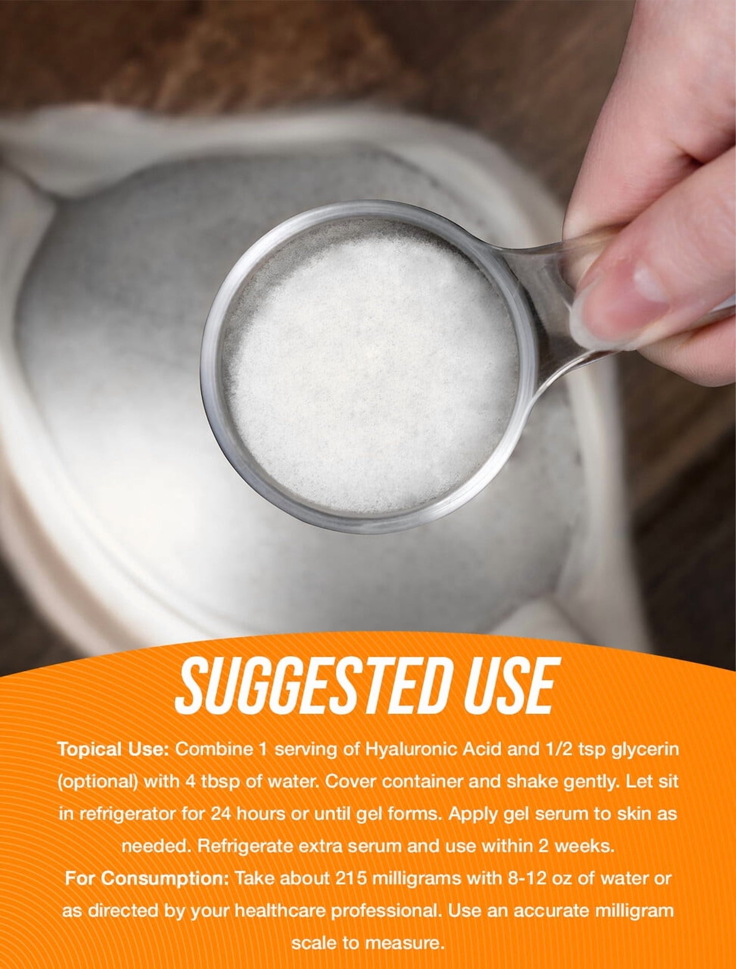 Bulksupplements Hyaluronic Acid Powder - 215Mg per Serving - 250 Grams (8.8 Oz) - 1163 Servings