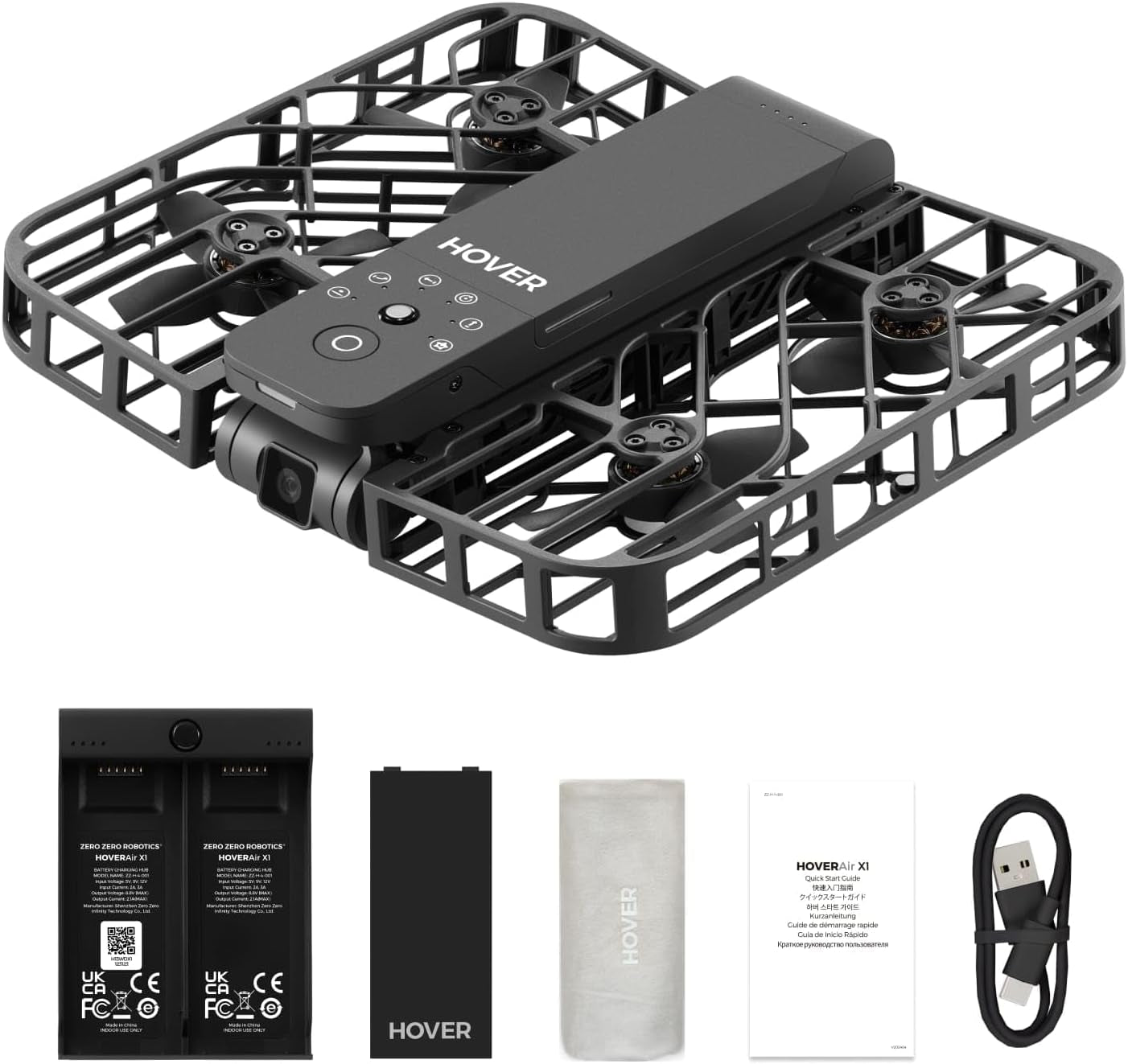 X1 Drone with Camera, Follow-Me Drone with Self-Flying Mode, Foldable Mini Drone with HDR Video Capture, Palm Takeoff, Intelligent Flight Paths, Hands-Free Control Black (Combo)