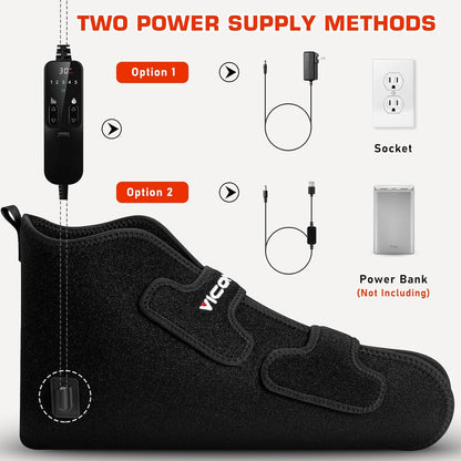 Red Light Therapy for Feet 2 Packs —Infrared Light Therapy Shoes Wraps Toes & Ankle, Led near Infrared Light Boots, Controller Adjustable Power & Time