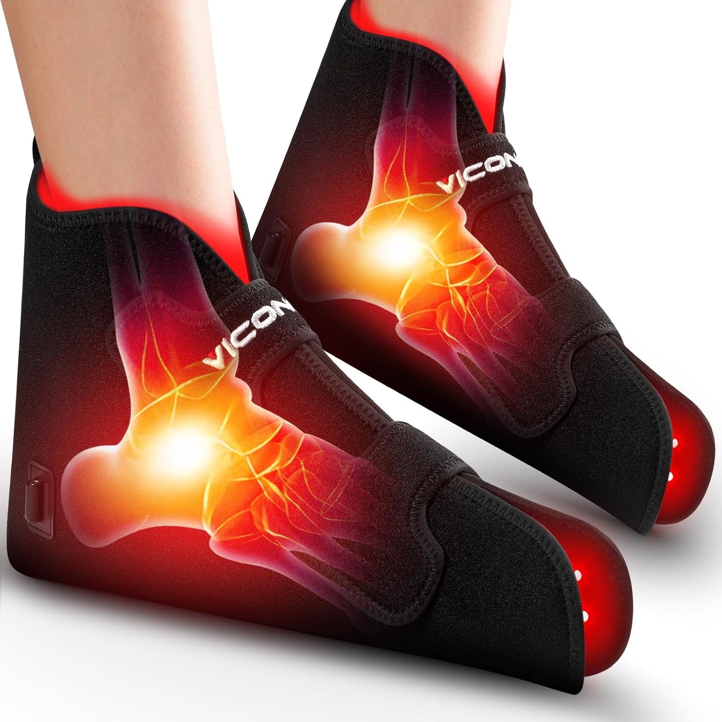 Red Light Therapy for Feet 2 Packs —Infrared Light Therapy Shoes Wraps Toes & Ankle, Led near Infrared Light Boots, Controller Adjustable Power & Time