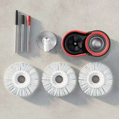 Spin Mop and Bucket Set with Wringer, 360° Rotating Mop Bucket System, Includes 3 Microfiber Mop Refill Heads and a 61-Inch Adjustable Stainless Steel Handle, Ideal for Bathroom Use, Efficient Floor Cleaning, Home Cleaning