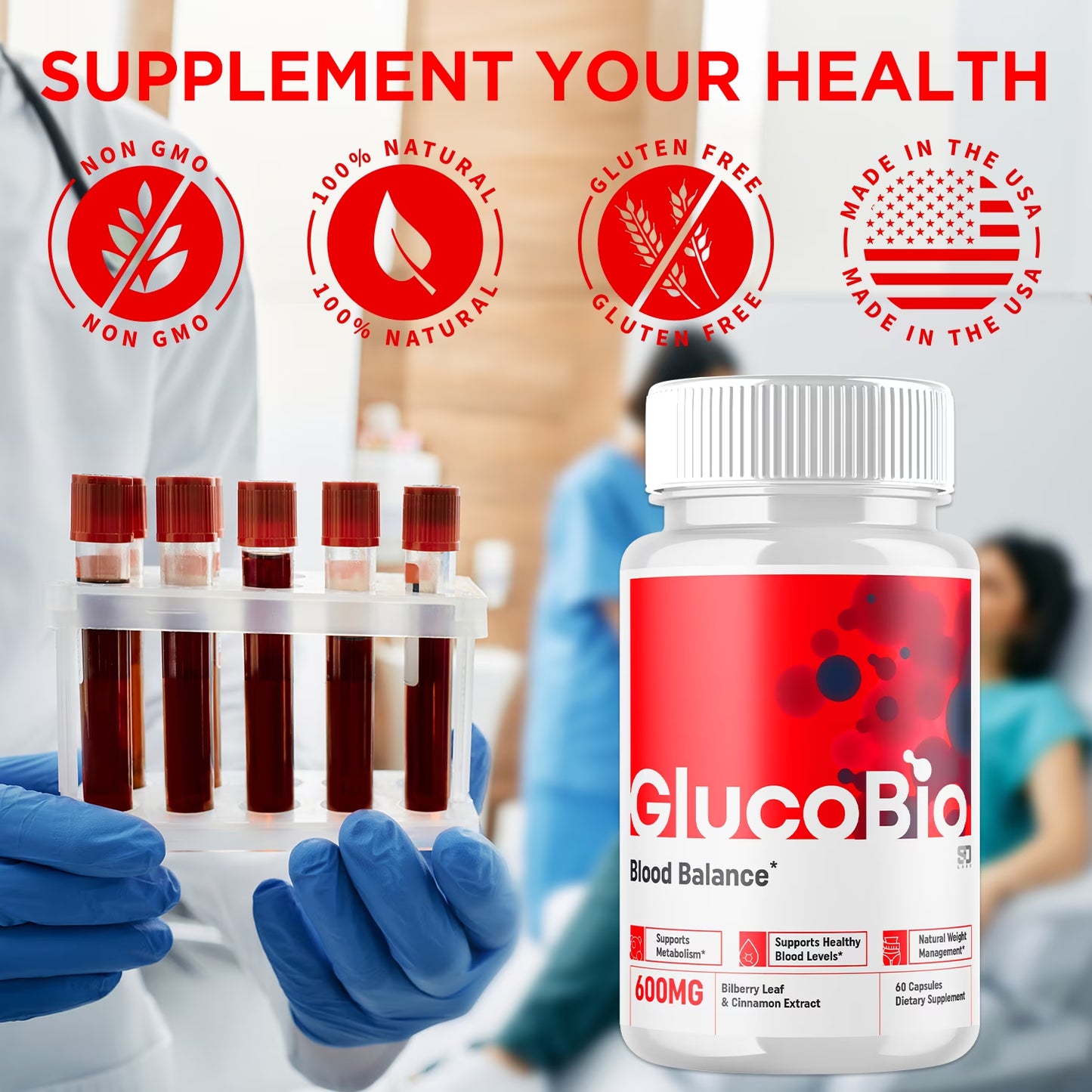 Glucobio Advanced Blood Support Supplement 5 Pack