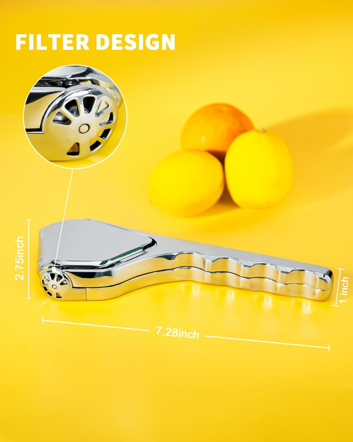 Lemon Squeezer, Stainless Steel Lemon Juicer, Manual Juicer for Lemon Citrus Lime Orange, Handheld Citrus Squeezer